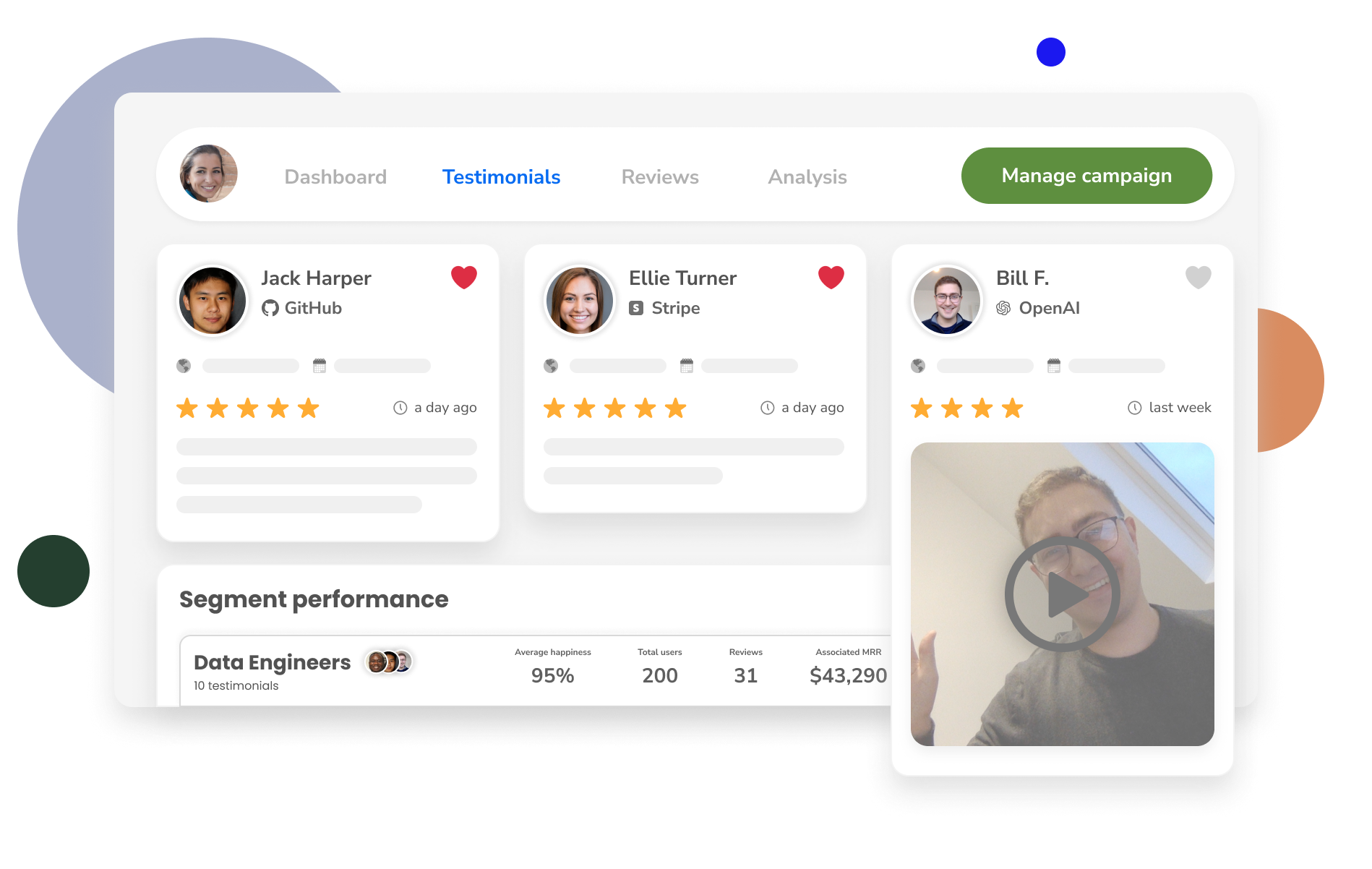 The free testimonials tool from RateHighly, the easiest way to collect and share testimonials.